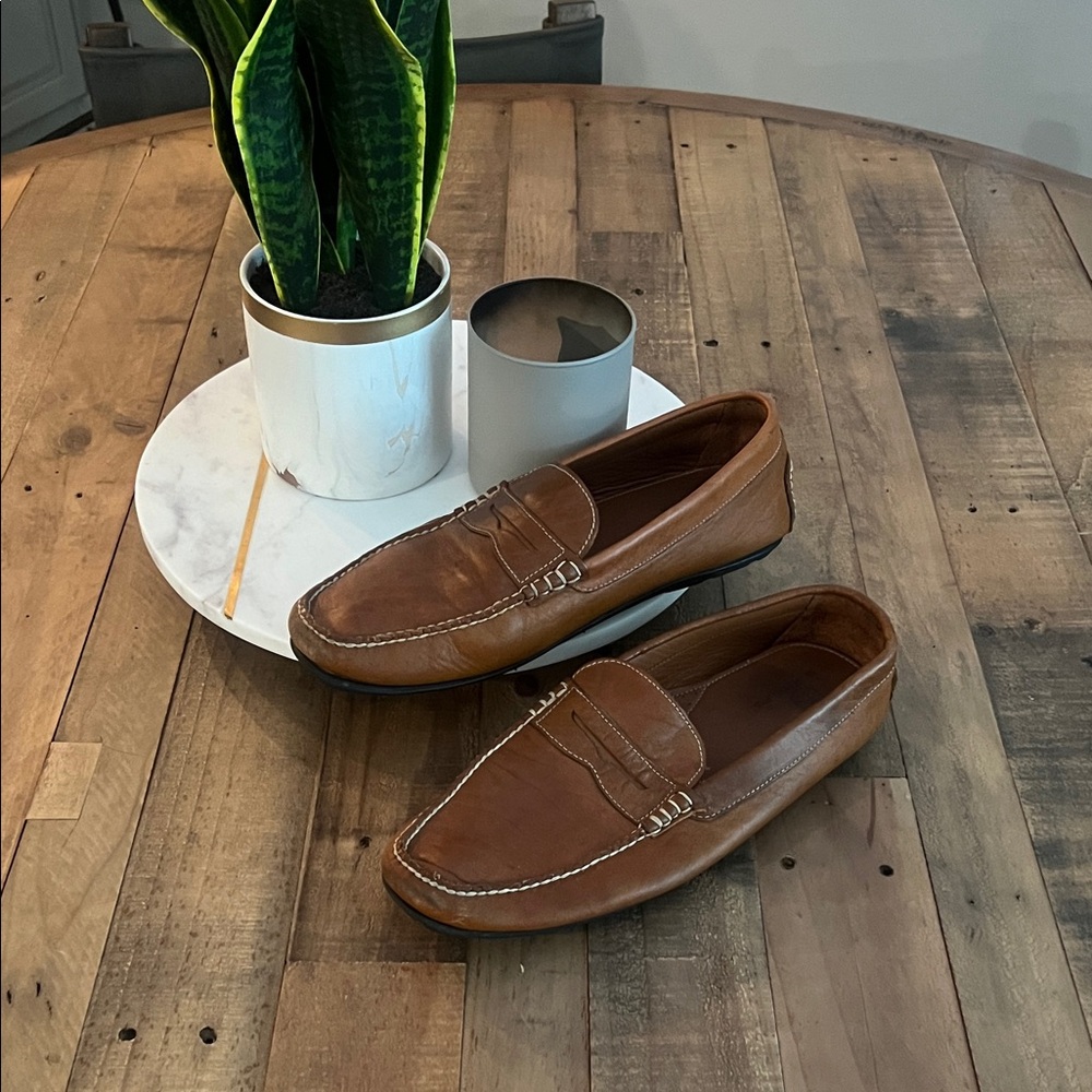 Elegant Tan Leather Slip-On Loafers